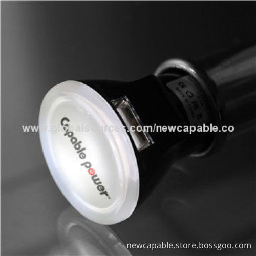 Car Charger with LED Light, 2.1A Output